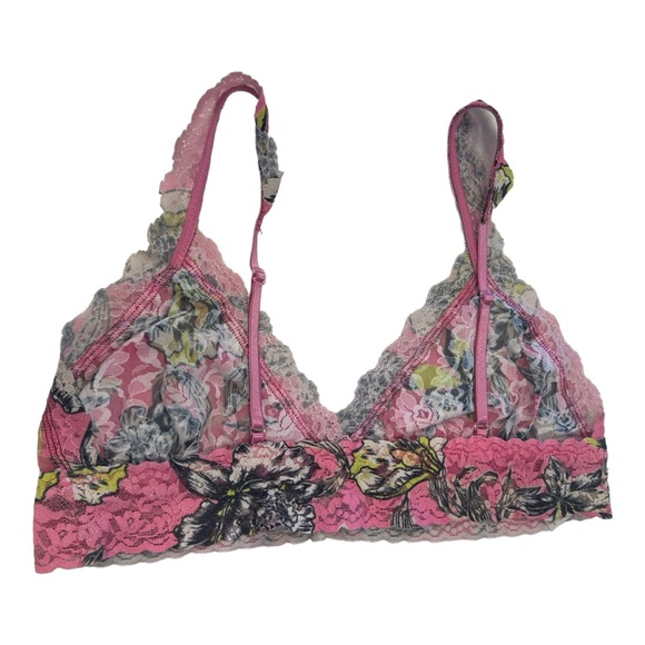 EUC Hanky Panky Pink and Yellow Floral Bra Size Medium - Picture 2 of 13